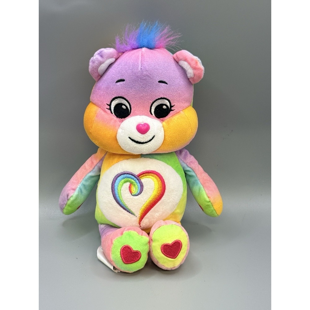Care Bears 9" Togetherness Bear Rainbow Heart Plush Bean Stuffed Animal